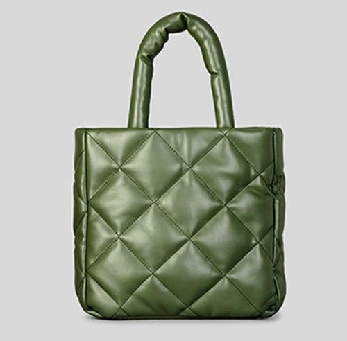 Faux -Leather Quilted Tote Bag
