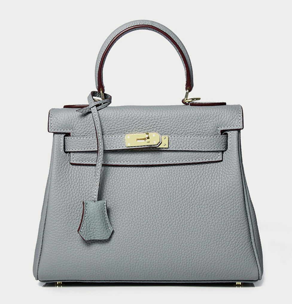Cross Body Shoulder Bag Grainy Togo Leather Padlock Tote