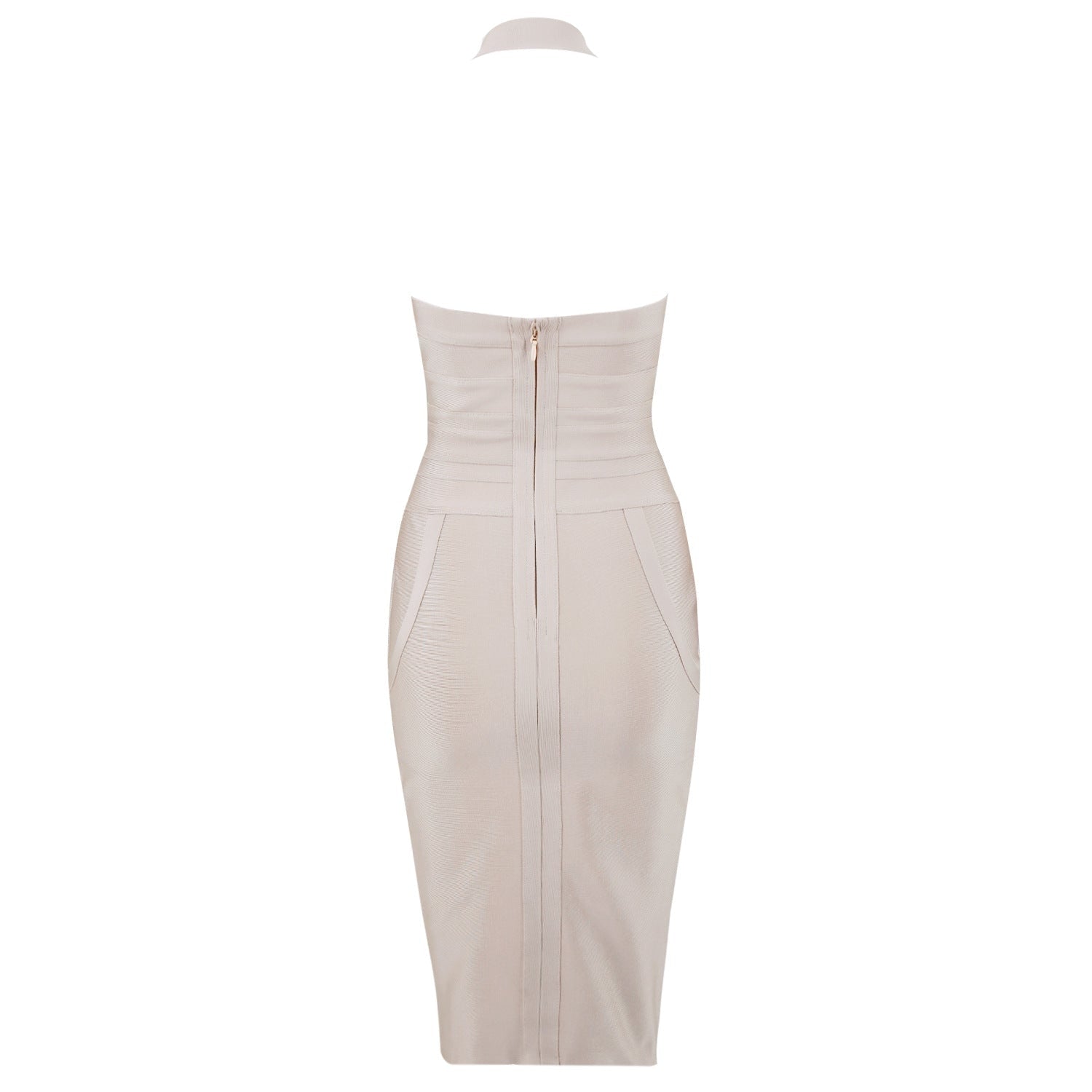 Halter Neck V-Neck Tigher Wrap Hip Sexy Party Bandage Dress Knee Length