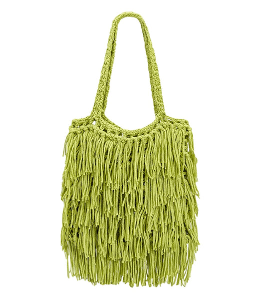 Hand-Woven Cotton Hemp Knit Shopping Hobo Shoulder Bags Natural Dyed
