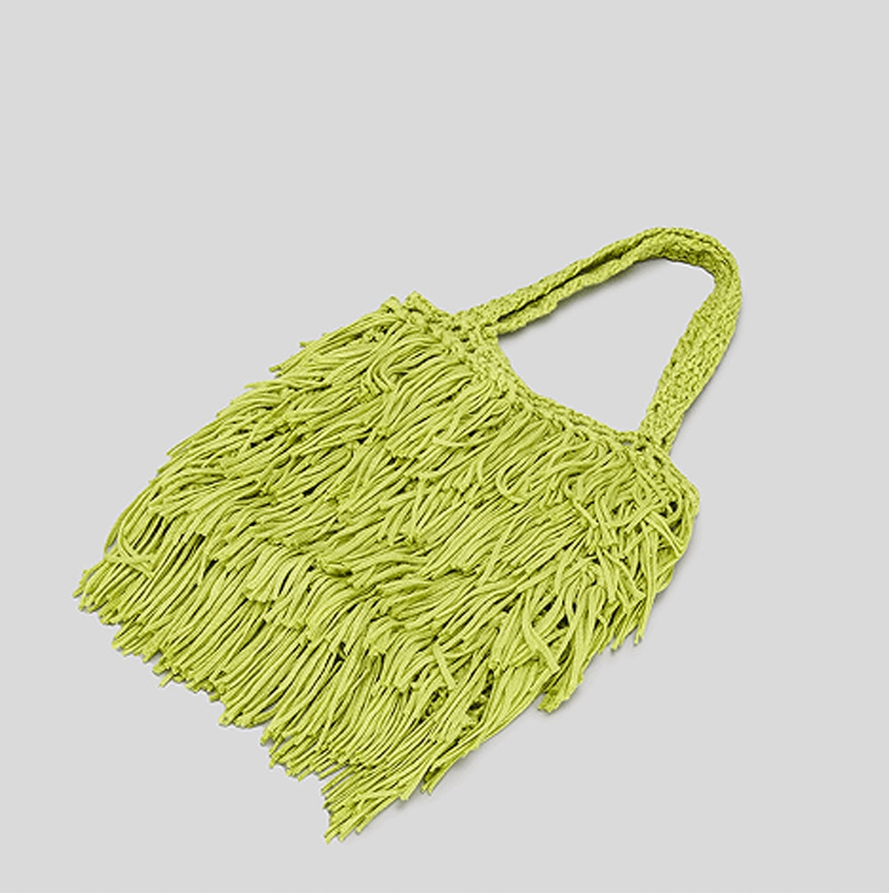 Hand-Woven Cotton Hemp Knit Shopping Hobo Shoulder Bags Natural Dyed