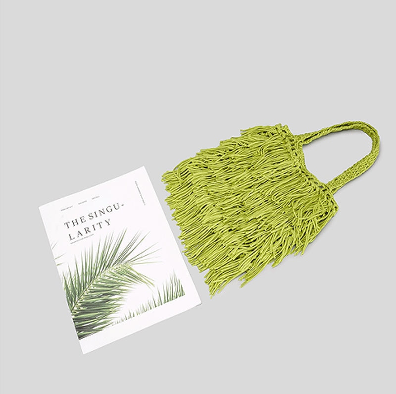 Hand-Woven Cotton Hemp Knit Shopping Hobo Shoulder Bags Natural Dyed