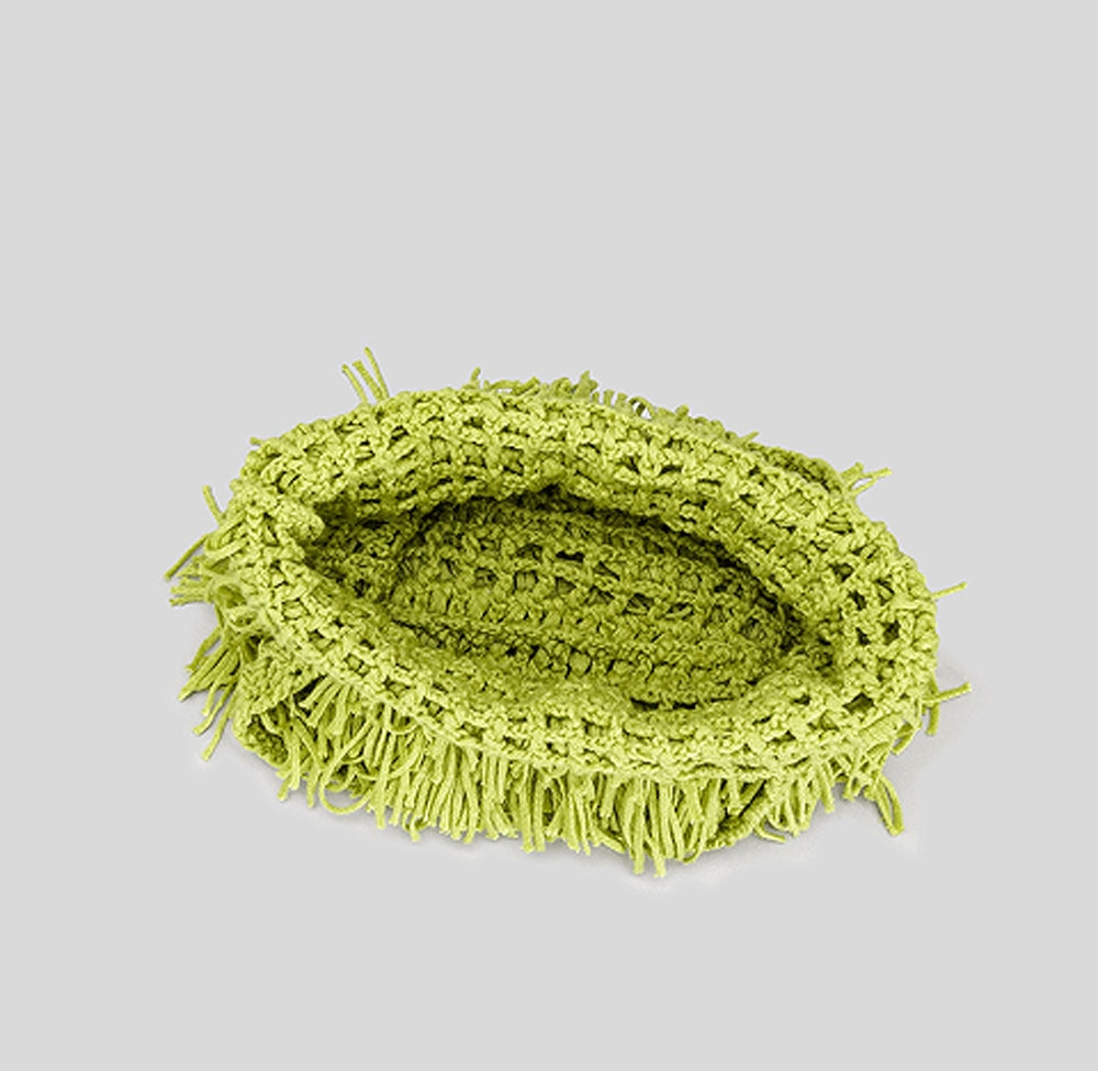 Hand-Woven Cotton Hemp Knit Shopping Hobo Shoulder Bags Natural Dyed