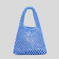 Hand-Woven Cotton Hemp Knitted Small Shopping Hobo Handle Bags Natural Dyed