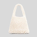 Hand-Woven Cotton Hemp Knitted Small Shopping Hobo Handle Bags Natural Dyed