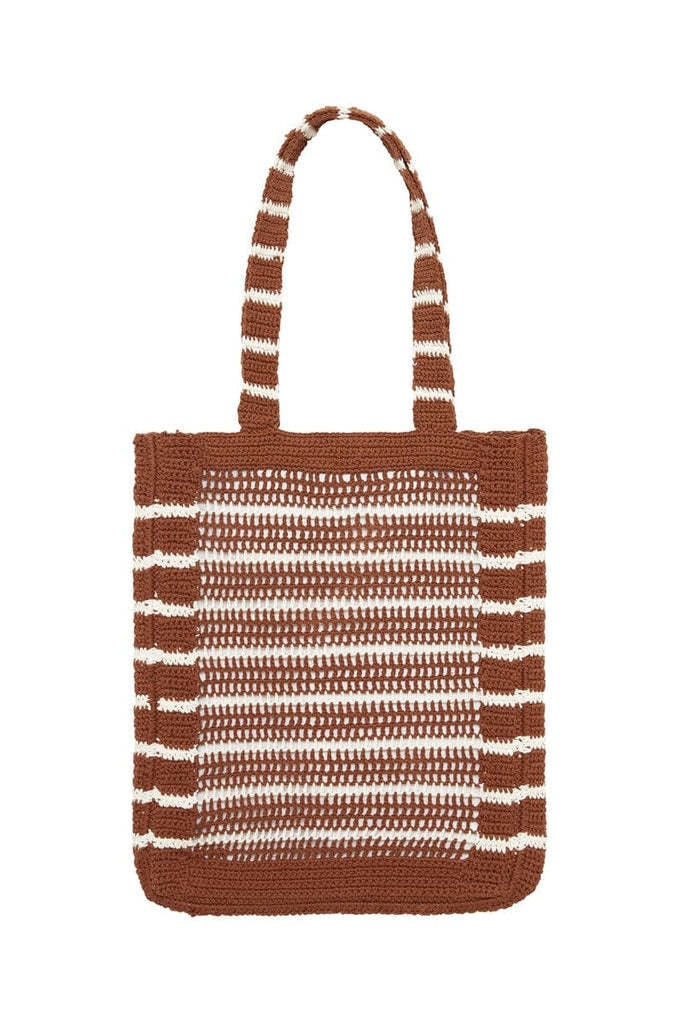 Handmade Cotton Hemp Knit Shopping Tote Shoulder Bag Natural Dyed