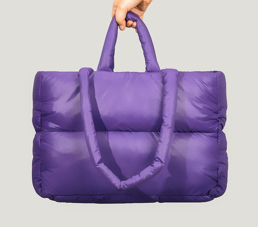 Large Quilted Puffer Padded Cross Body Bag