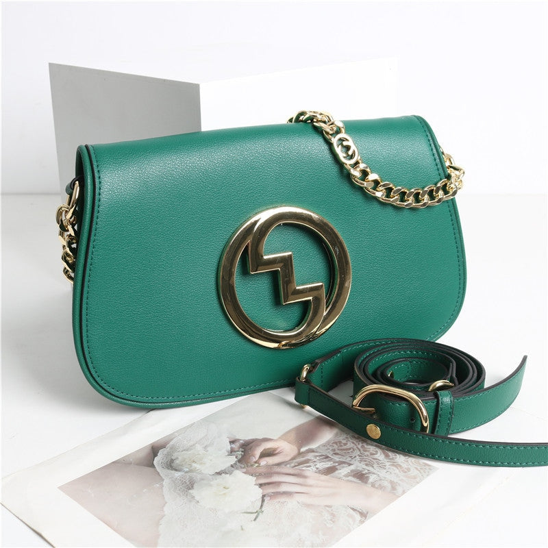 Leather Saddle Chain Shoulder Bag