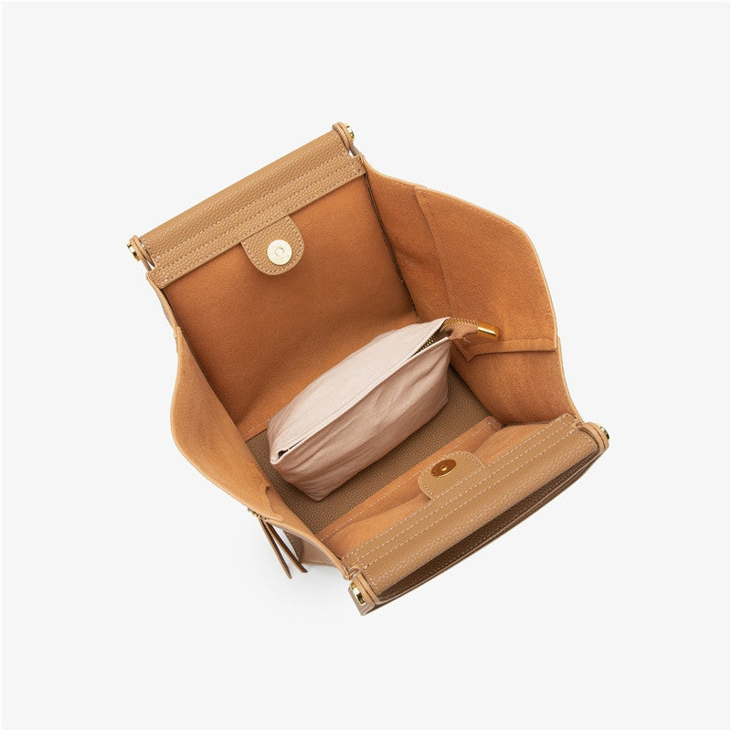 Leather Trapeze Top Handle Bag
