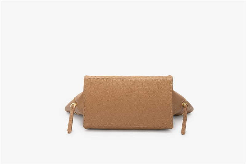Leather Trapeze Top Handle Bag