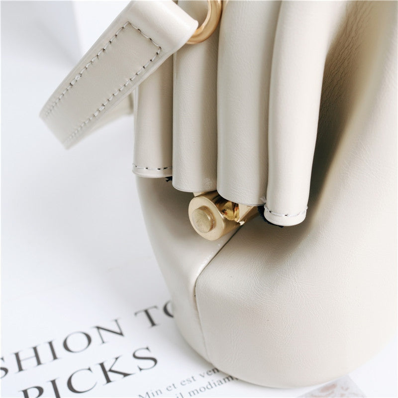 Mini Leather Circle Top Handle Bag
