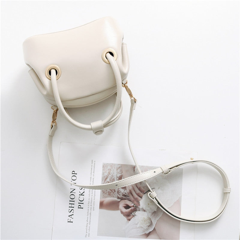 Mini Leather Circle Top Handle Bag