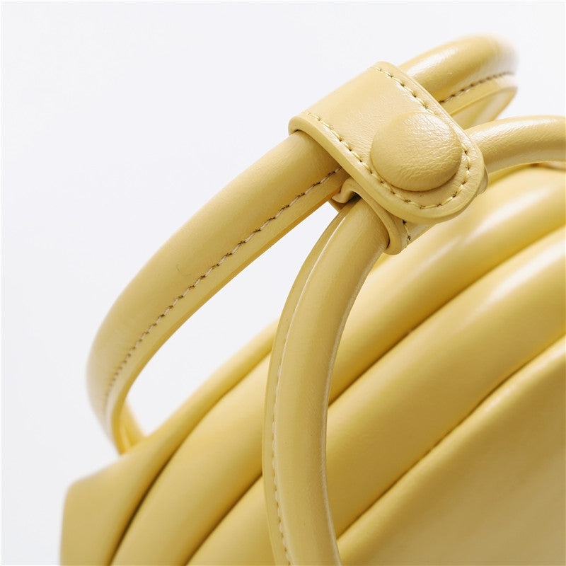 Mini Leather Circle Top Handle Bag