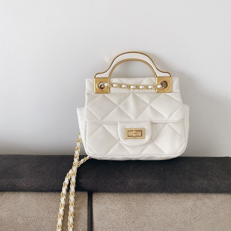 Mini Leather Quilted Cross Body Chain Bag