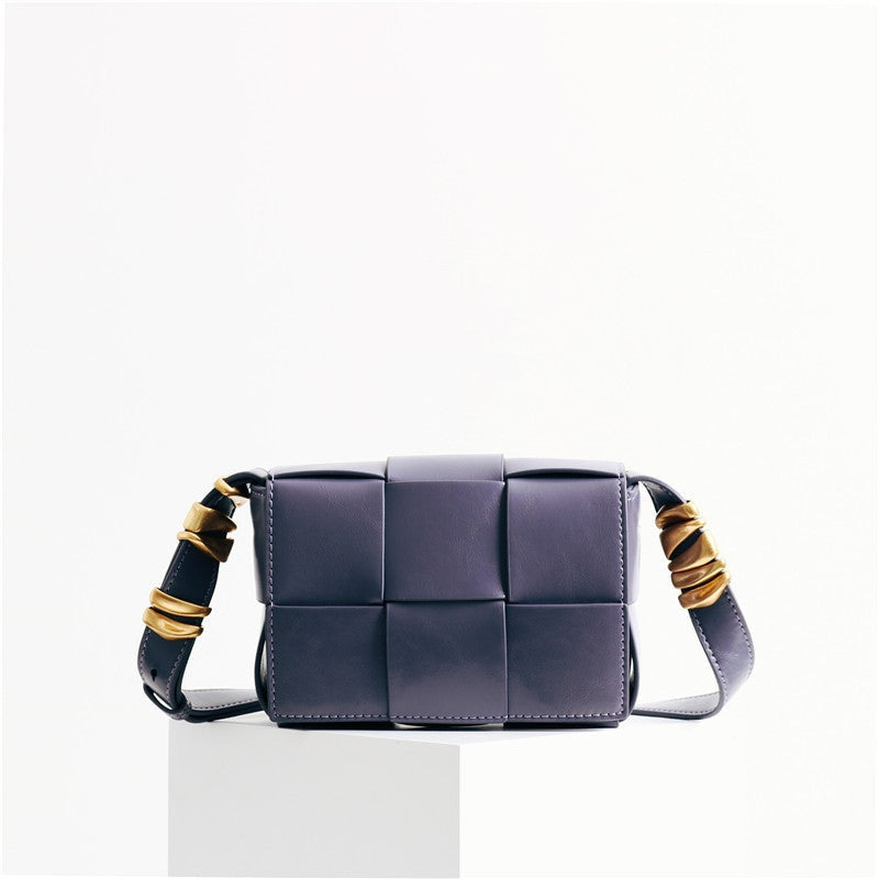 Mini Woven Leather Shoulder Cross Body Bag