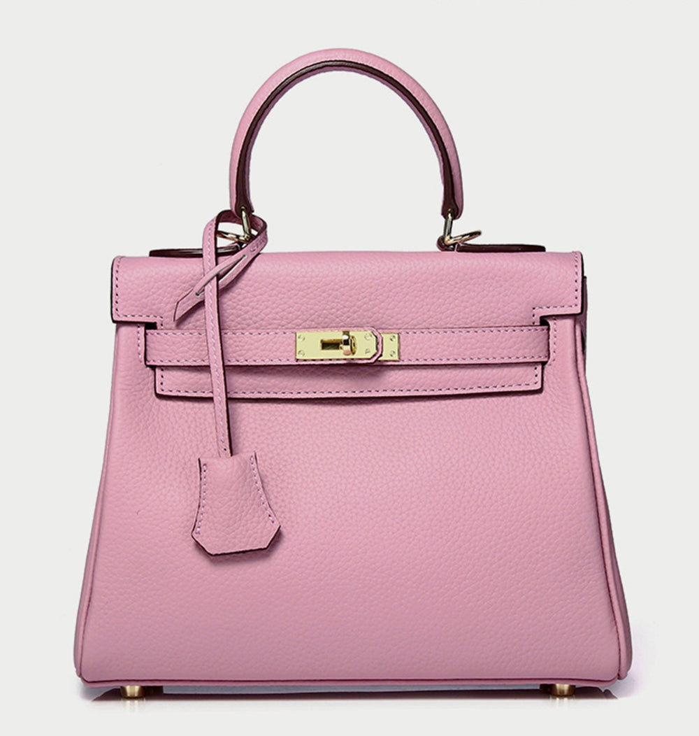 Cross Body Shoulder Bag Grainy Togo Leather Padlock Tote