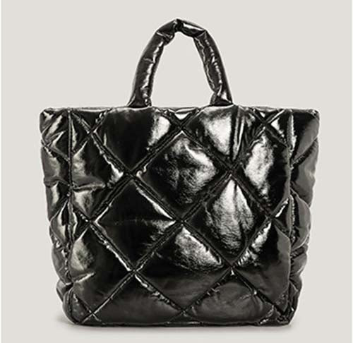 Quilted Faux-Leather Large Padded Tote Bag