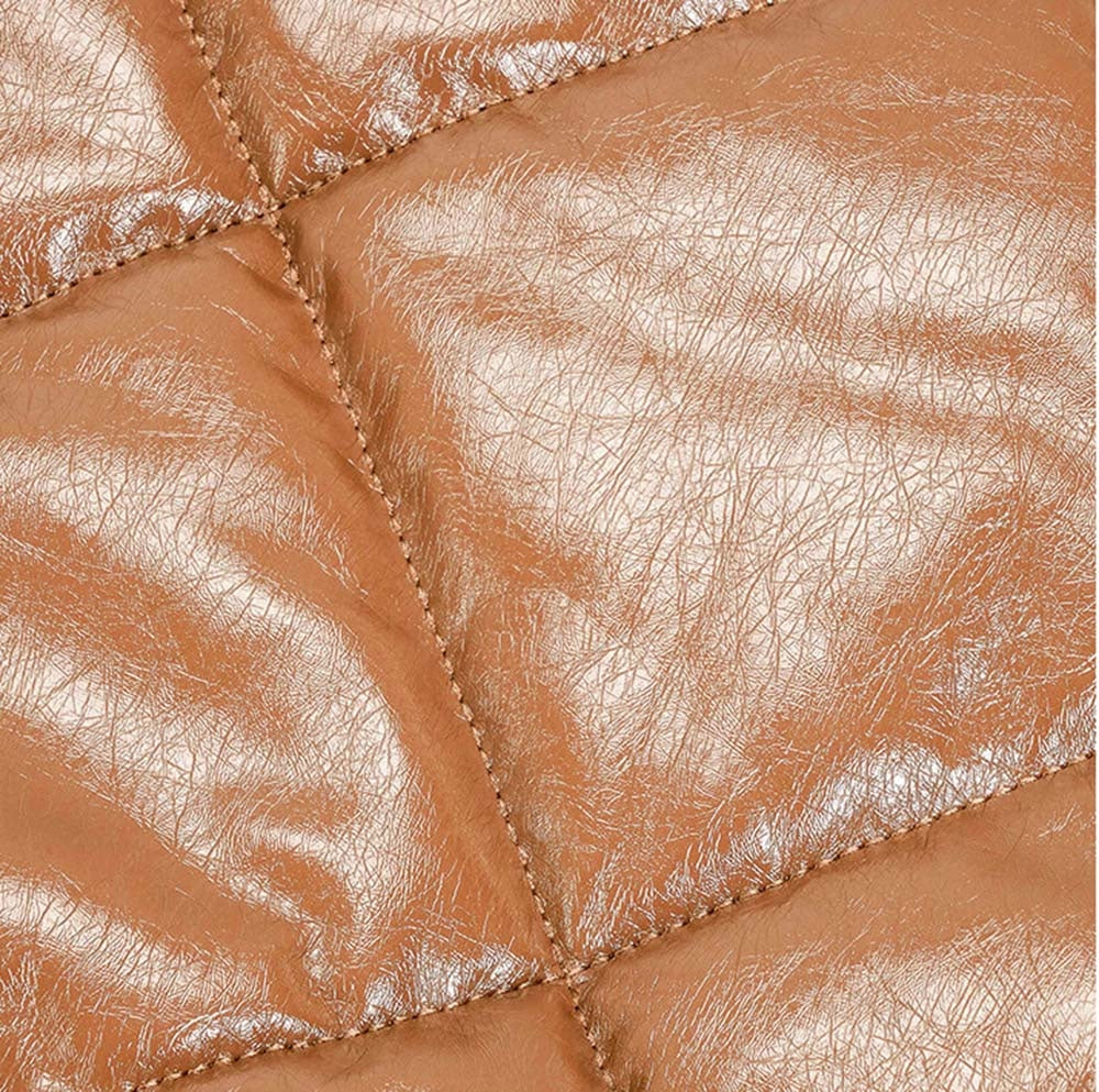 Quilted Faux-Leather Large Padded Tote Bag