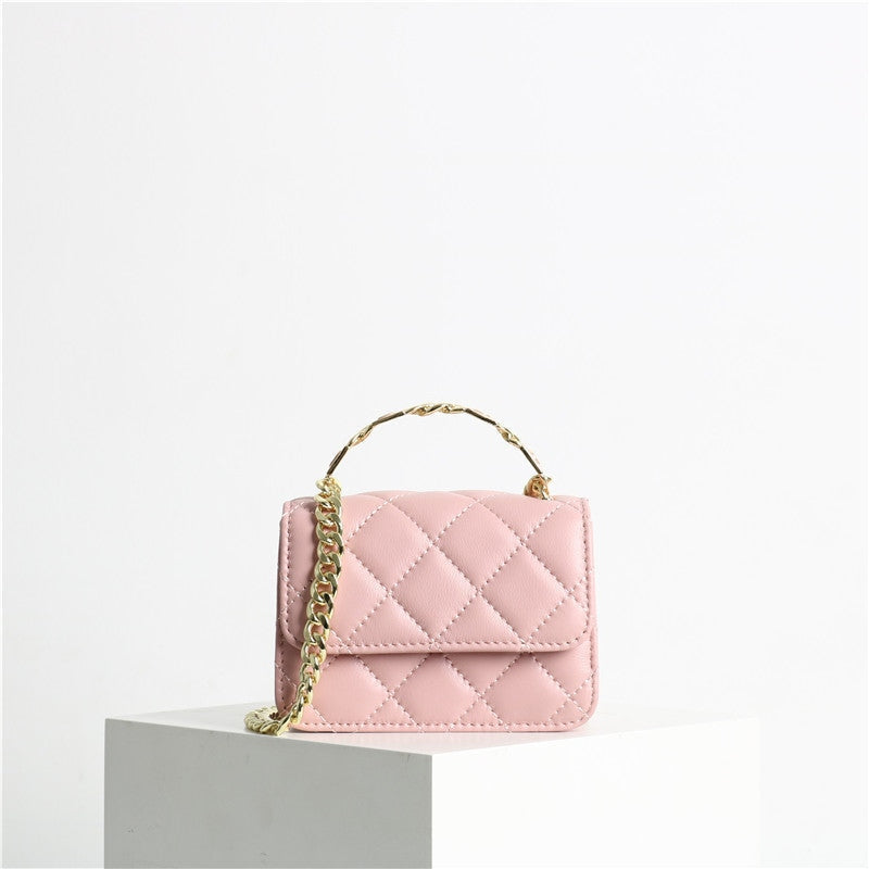 Quilted Mini Leather Top Handle Bag