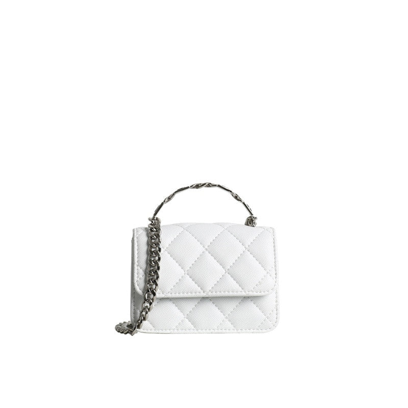 Quilted Mini Leather Top Handle Bag