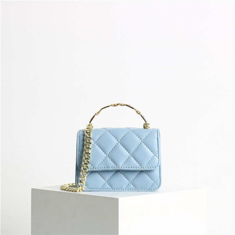 Quilted Mini Leather Top Handle Bag