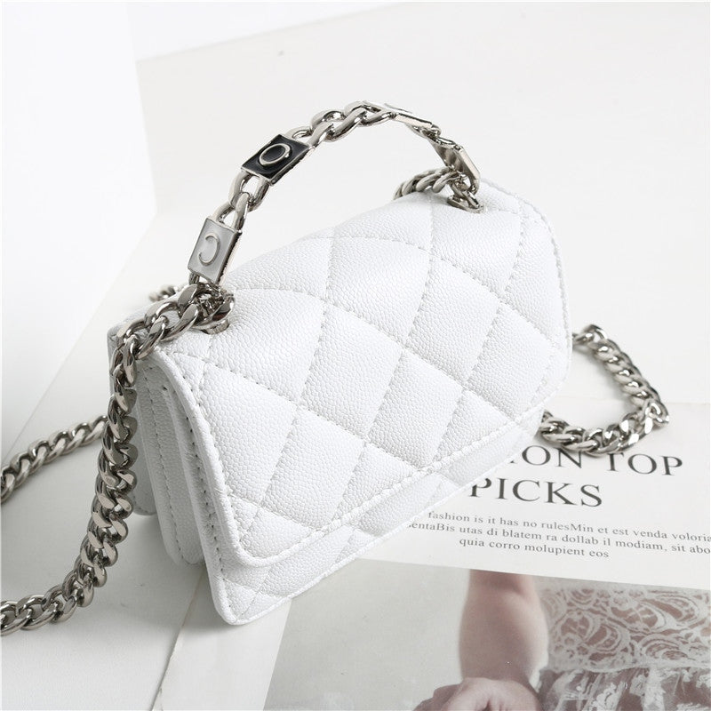 Quilted Mini Leather Top Handle Bag