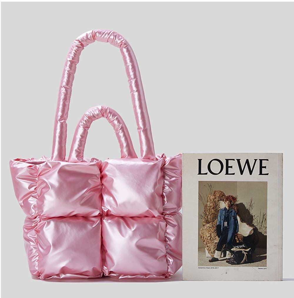 Quilted Nylon Large Padded Tote Bag