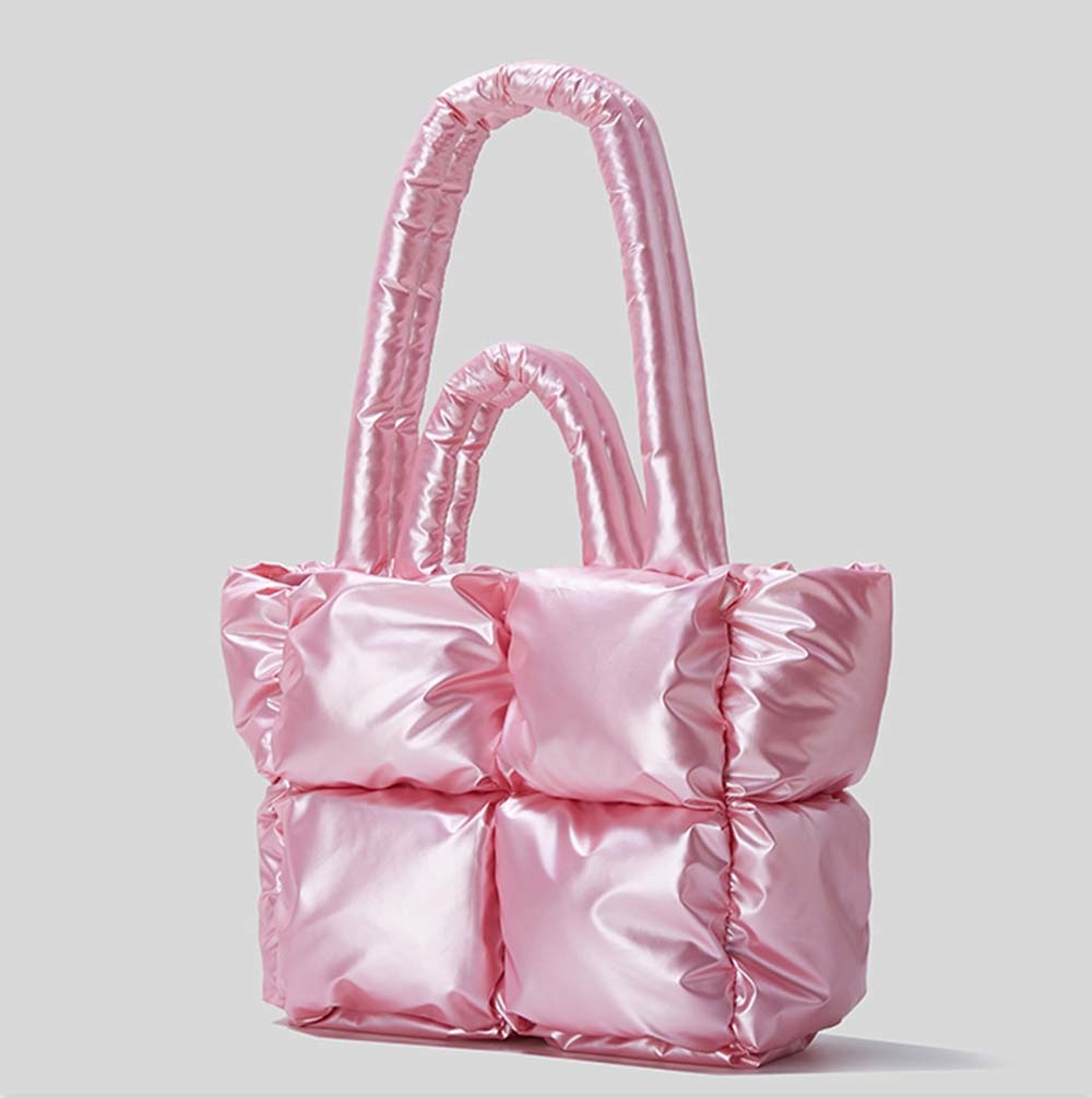 Quilted Nylon Large Padded Tote Bag
