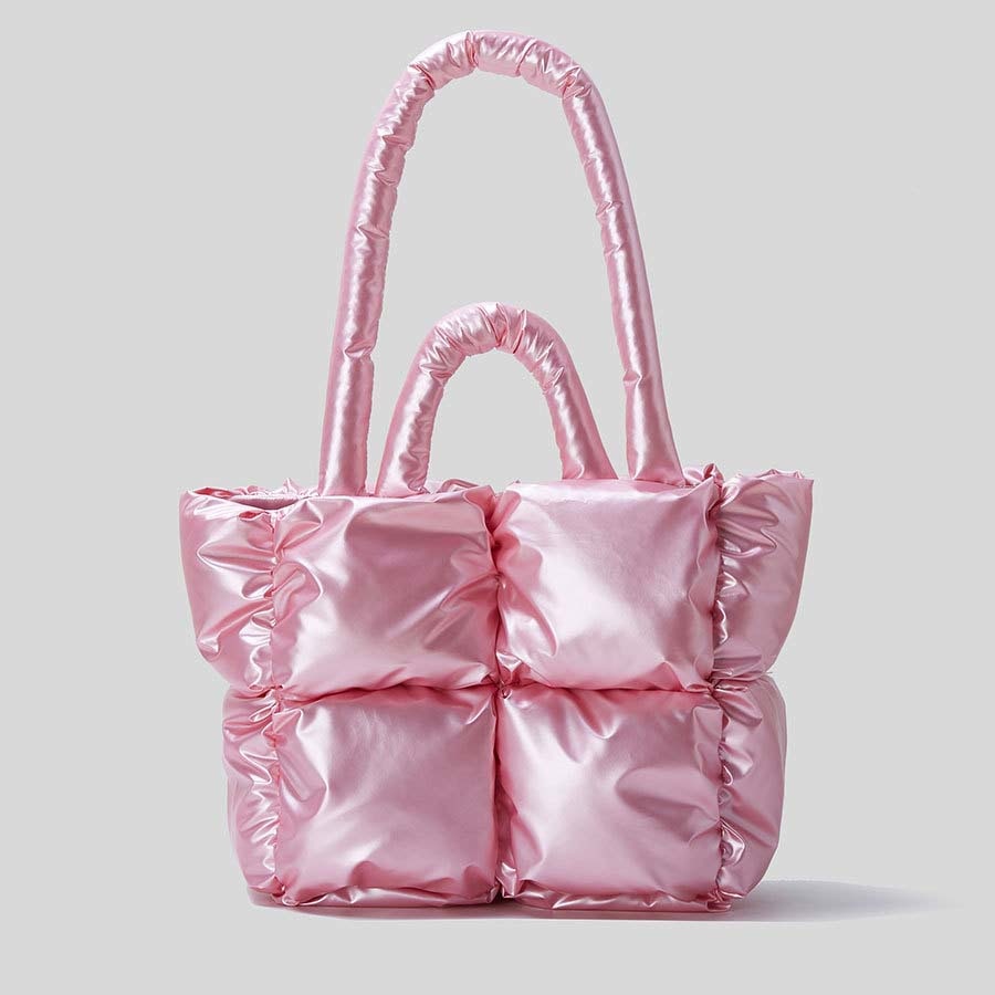 Quilted Nylon Large Padded Tote Bag