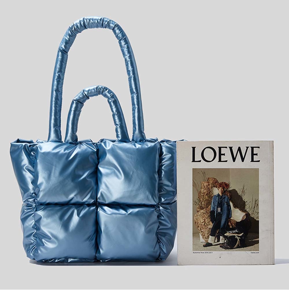 Quilted Nylon Large Padded Tote Bag