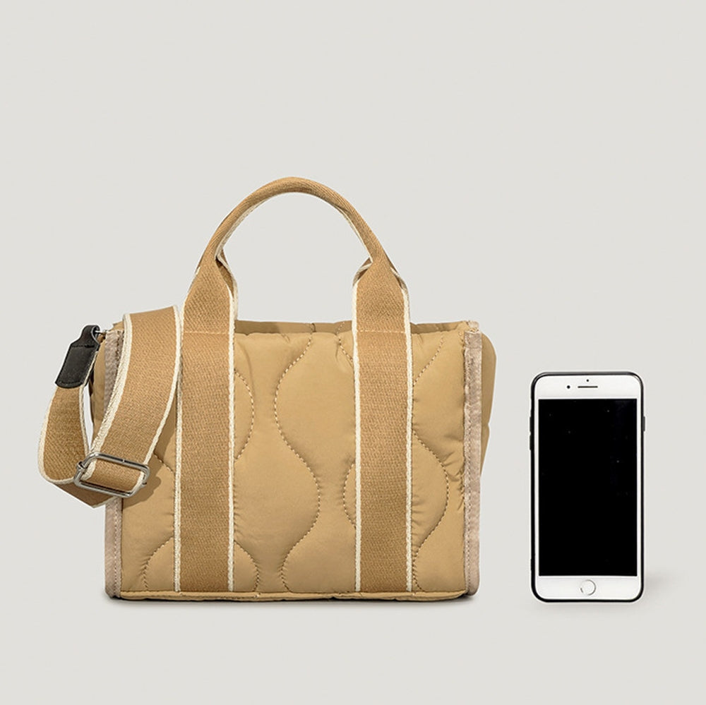 Quilted Puffer Bowler Bag