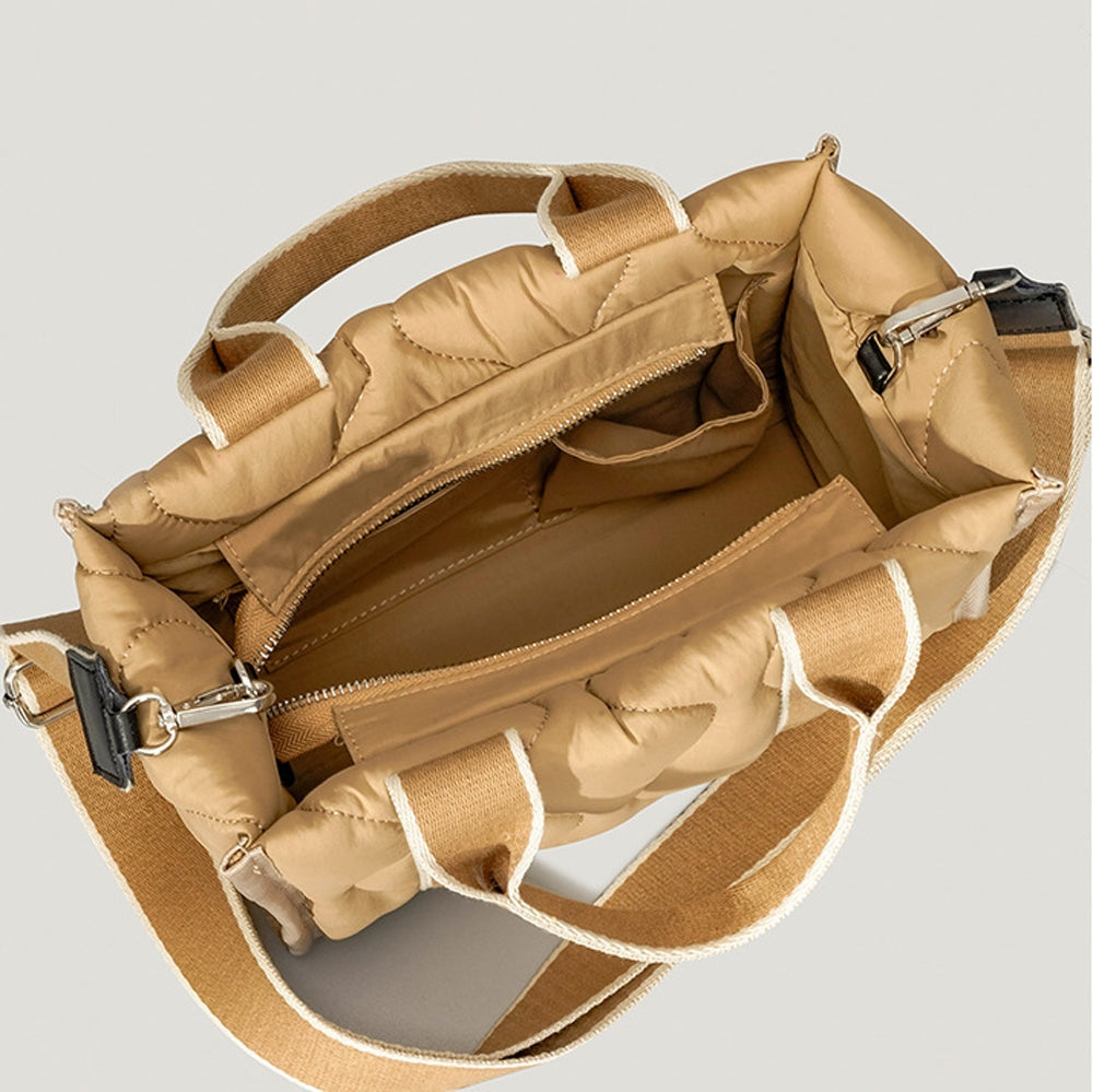 Quilted Puffer Bowler Bag