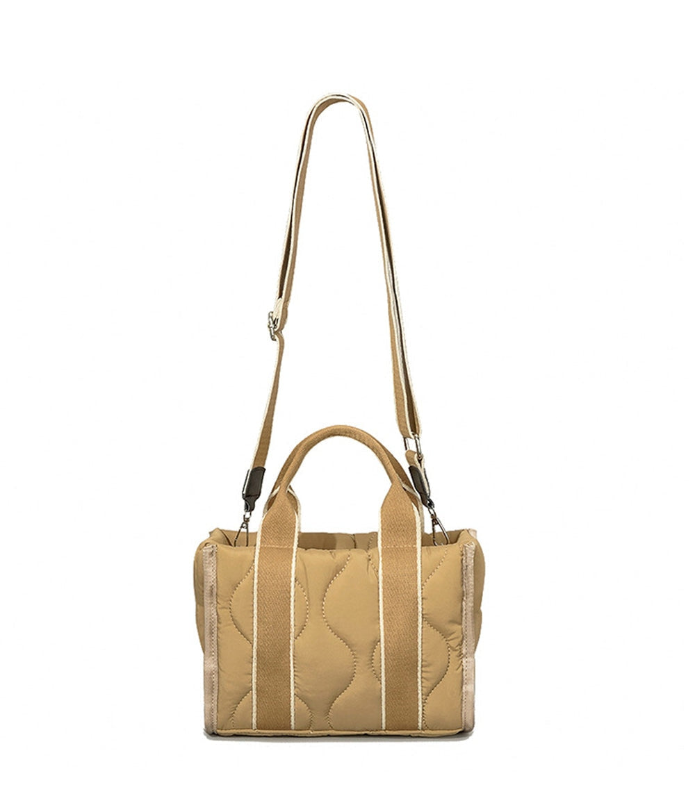 Quilted Puffer Bowler Bag
