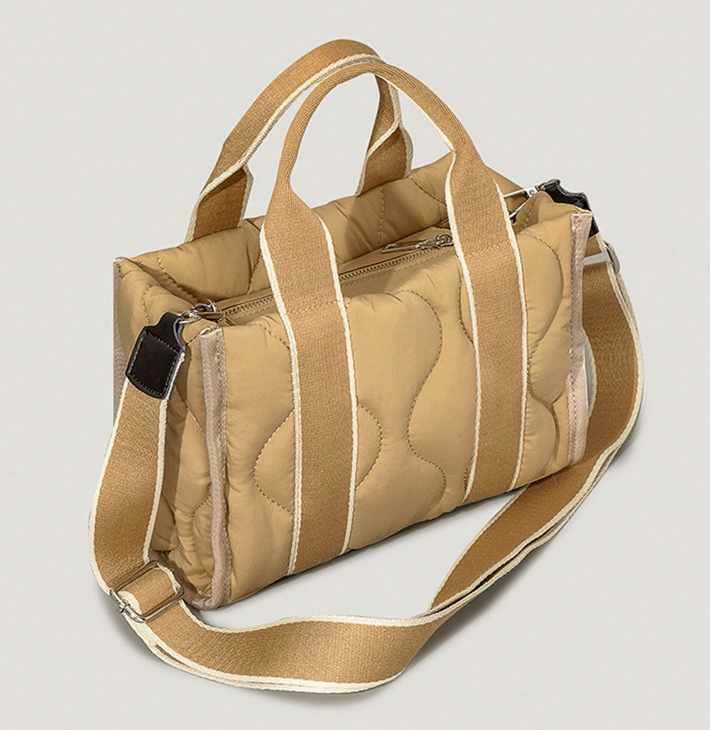 Quilted Puffer Bowler Bag