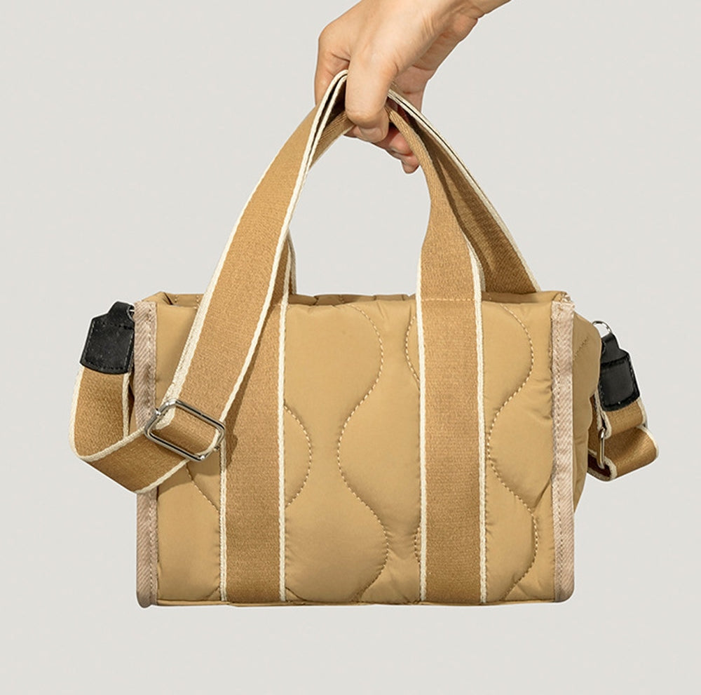 Quilted Puffer Bowler Bag