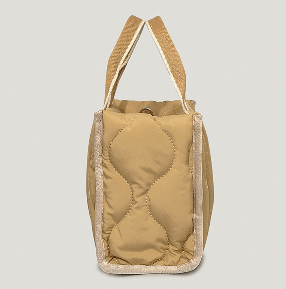 Quilted Puffer Bowler Bag