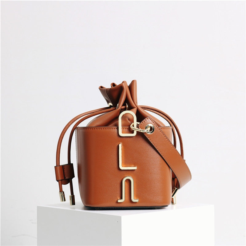 Small Leather Bucket Bag