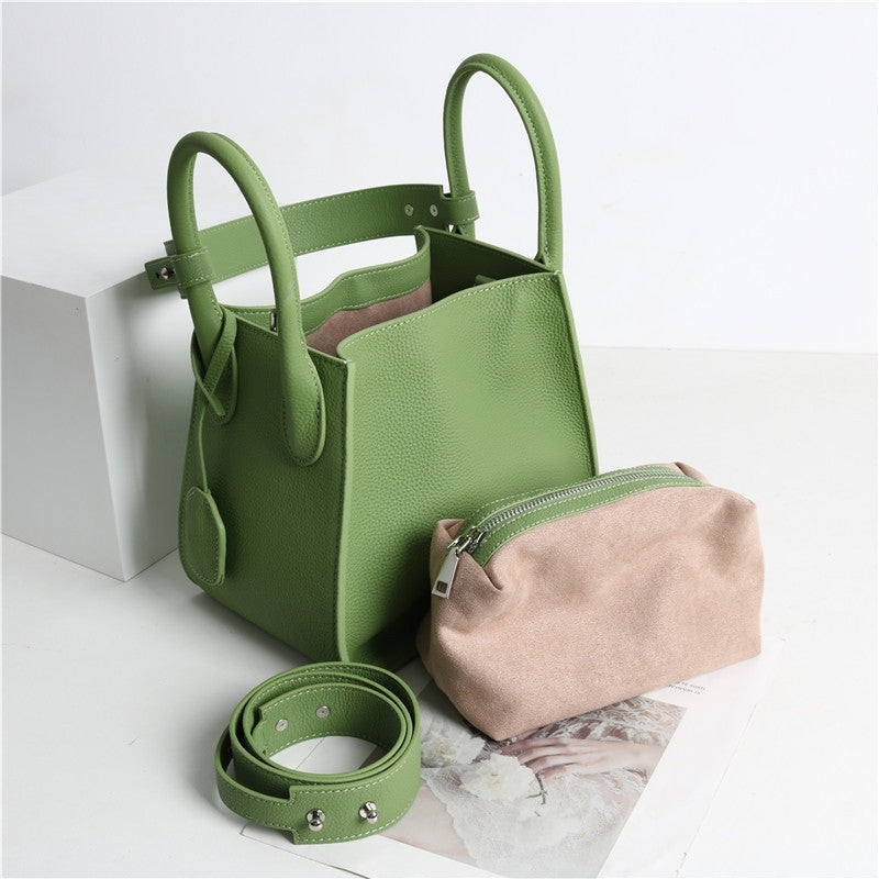 Small Leather Bucket Bag