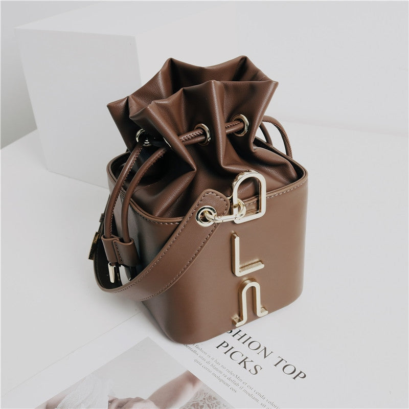 Small Leather Bucket Bag