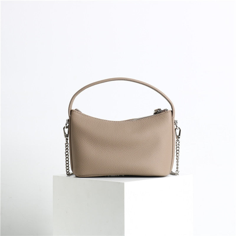 Small Moon Leather Handle Cross Body Bag