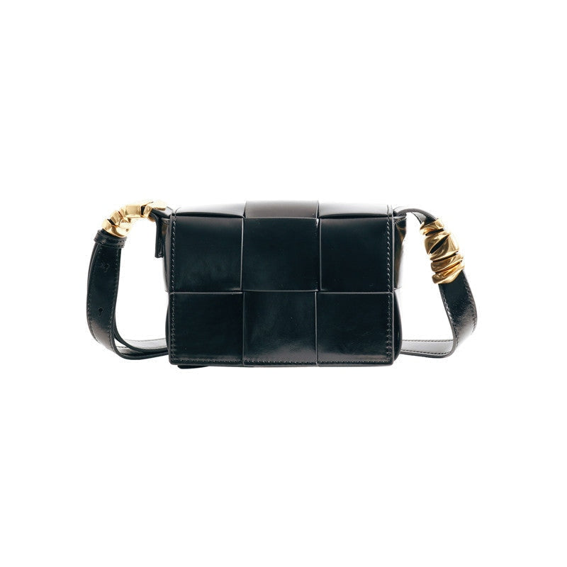 Small Woven Leather Cross Body Shoulder Bag
