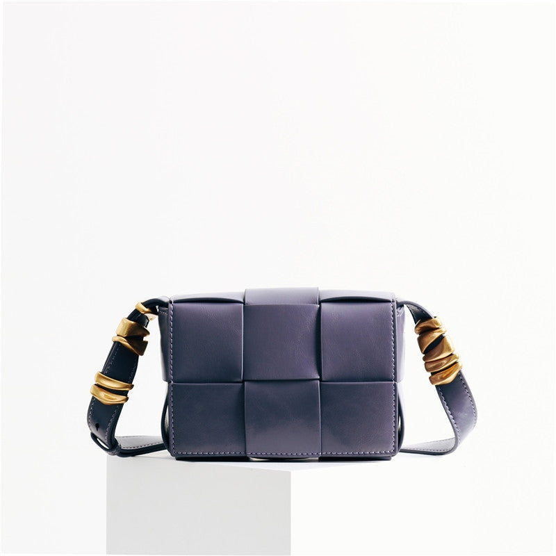 Small Woven Leather Cross Body Shoulder Bag