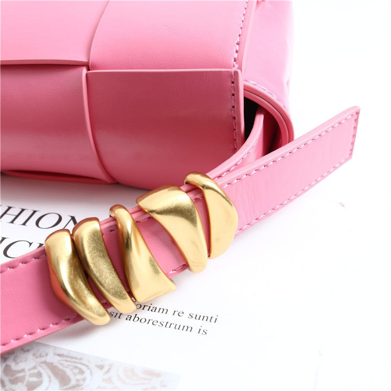 Small Woven Leather Cross Body Shoulder Bag
