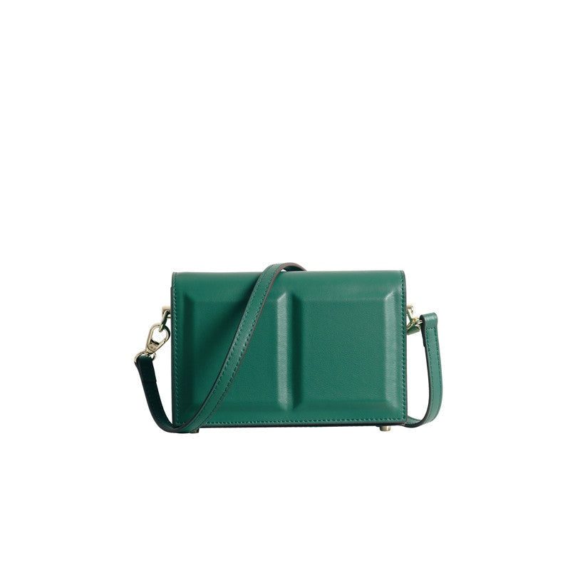 Square Crossbody Bag Leather Satchel Purse