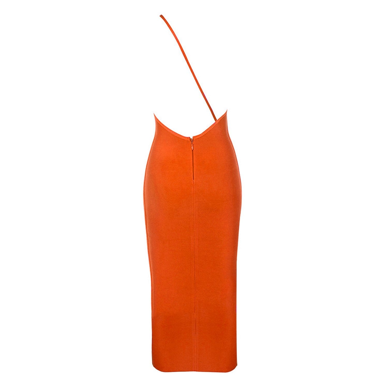 Winnal Backless One Shoulder Knee Length Bodycon Bandage Dress
