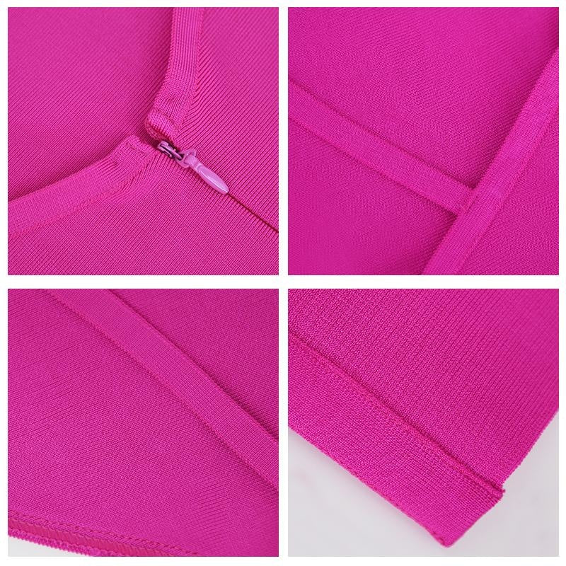 Winnal Backless One Shoulder Knee Length Bodycon Bandage Dress