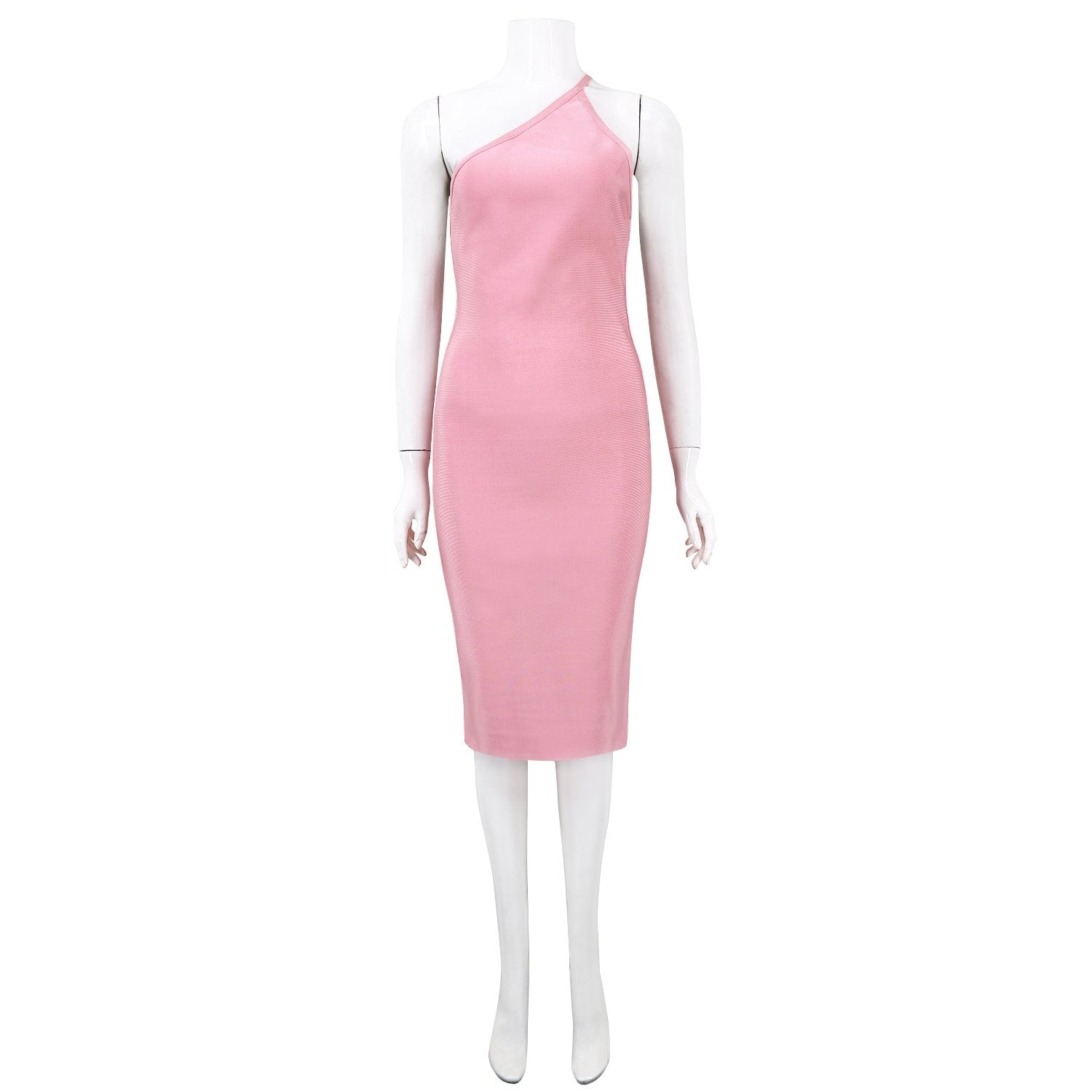 Winnal Backless One Shoulder Knee Length Bodycon Bandage Dress