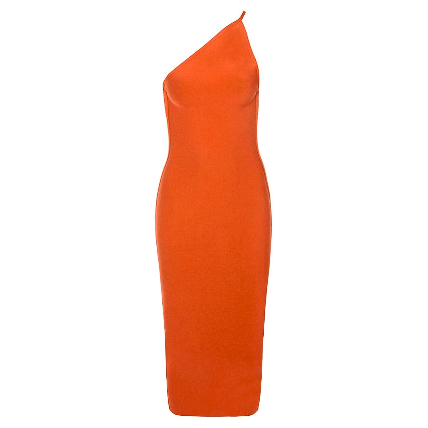 Winnal Backless One Shoulder Knee Length Bodycon Bandage Dress