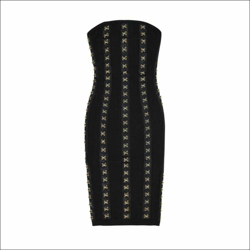 Winnal Black sleeveless bandage dress With Knot Detailing