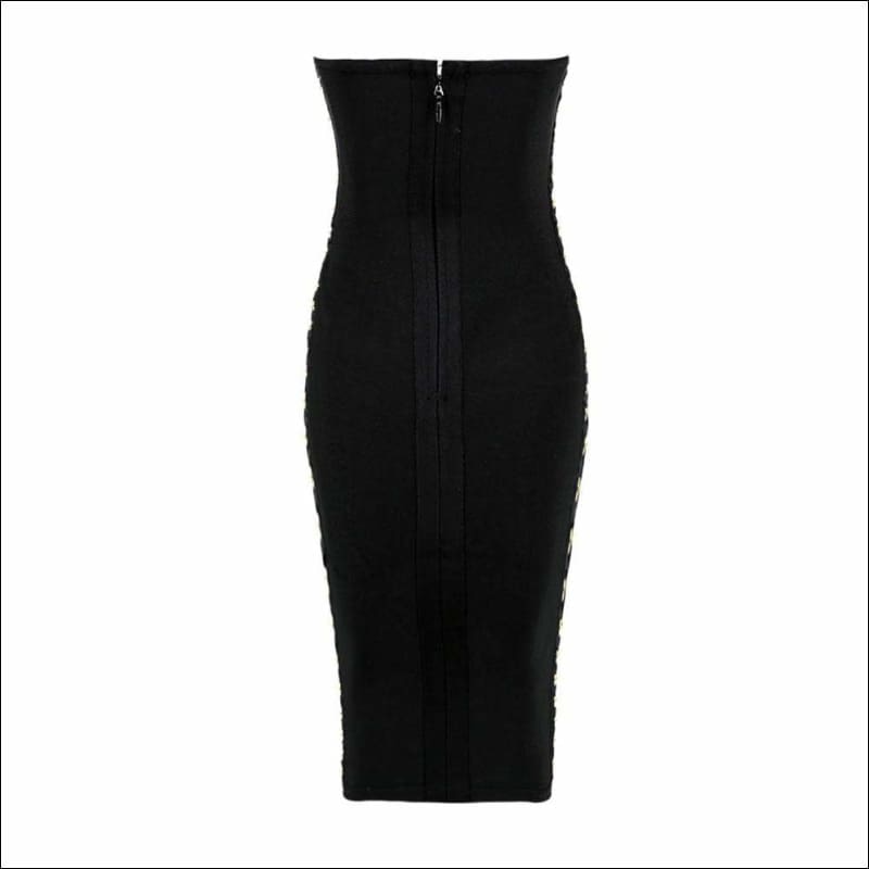 Winnal Black sleeveless bandage dress With Knot Detailing